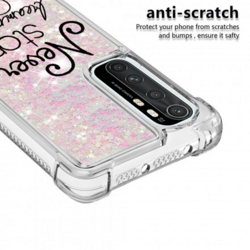 Cover Xiaomi Mi Note 10 Lite Non Smettere Mai Di Sognare Glitter