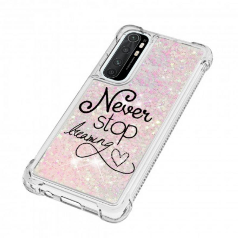 Cover Xiaomi Mi Note 10 Lite Non Smettere Mai Di Sognare Glitter