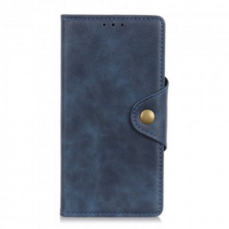 Custodia in pelle Xiaomi Mi Note 10 Lite Bottone In Ecopelle