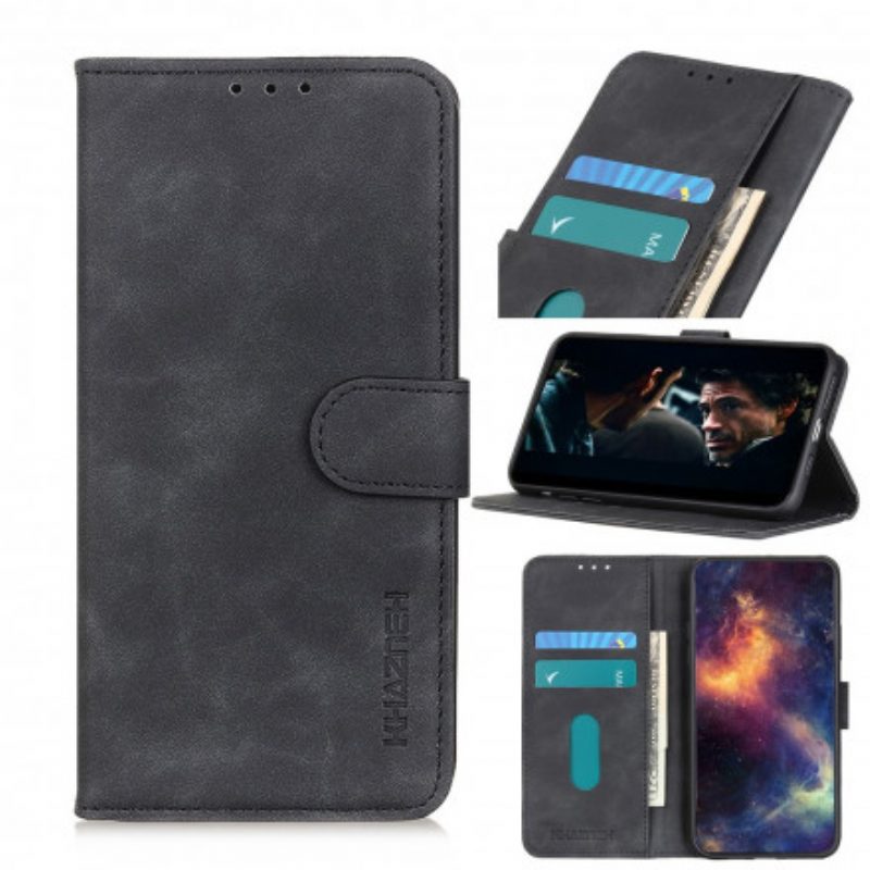 Custodia in pelle Xiaomi Mi Note 10 Lite Effetto Pelle Vintage Opaca Khazneh