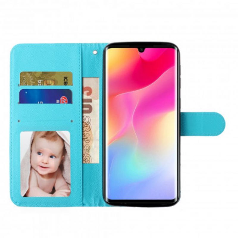 Custodia in pelle Xiaomi Mi Note 10 Lite Faretti A Strisce In Marmo