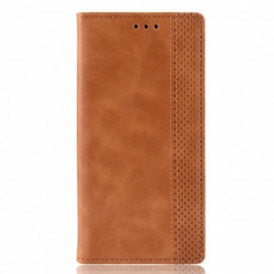 Folio Cover Xiaomi Mi Note 10 Lite Custodia in pelle Effetto Pelle Vintage Stilizzato
