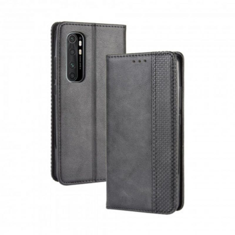 Folio Cover Xiaomi Mi Note 10 Lite Custodia in pelle Effetto Pelle Vintage Stilizzato