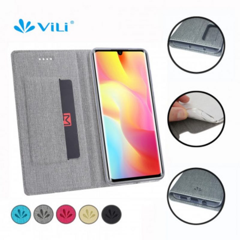 Folio Cover Xiaomi Mi Note 10 Lite Custodia in pelle Vili Dmx Testurizzato