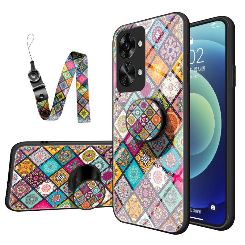 Cover OnePlus Nord 2T 5G Supporto Magnetico Patchwork