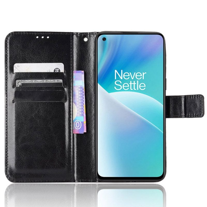 Custodia in pelle OnePlus Nord 2T 5G Ecopelle Appariscente Con Cinturino