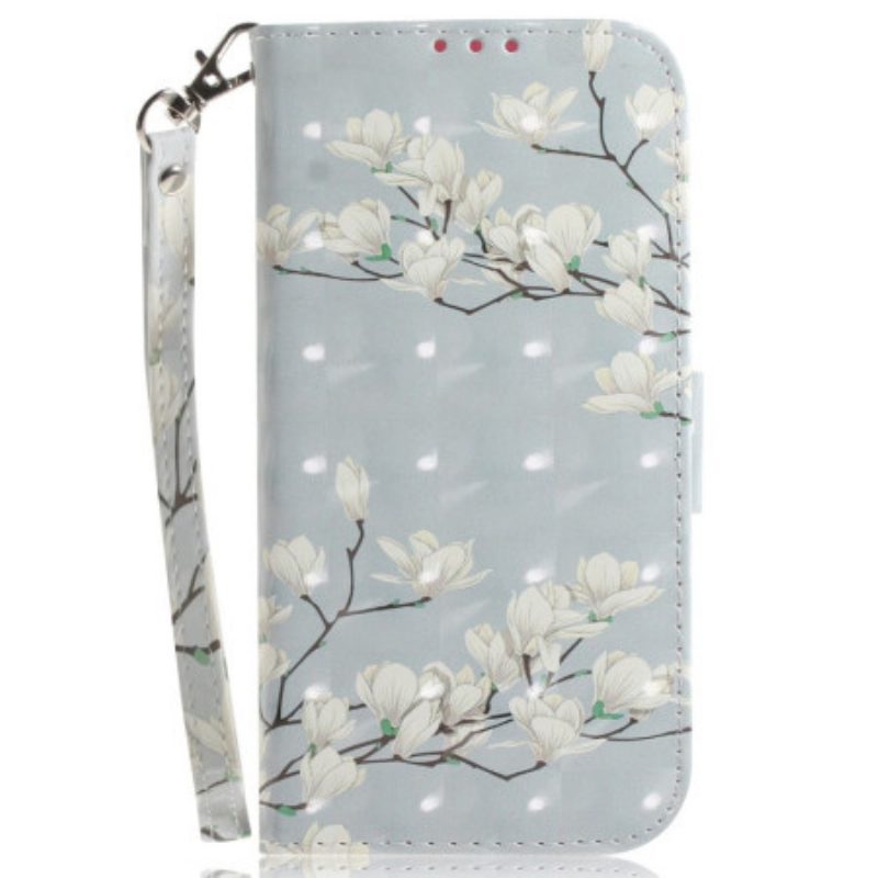 Custodia in pelle OnePlus Nord 2T 5G Fiori Di Magnolia Strappy