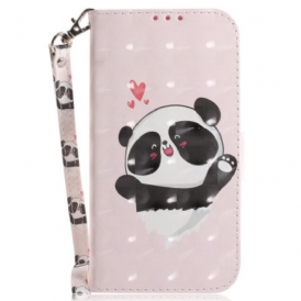 Custodia in pelle OnePlus Nord 2T 5G Panda Love Con Cordino