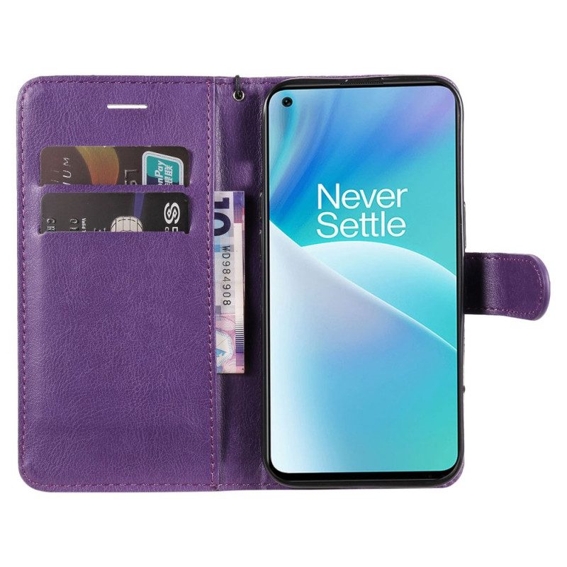 Custodia in pelle OnePlus Nord 2T 5G Portacarte Con Cinturino In Ecopelle