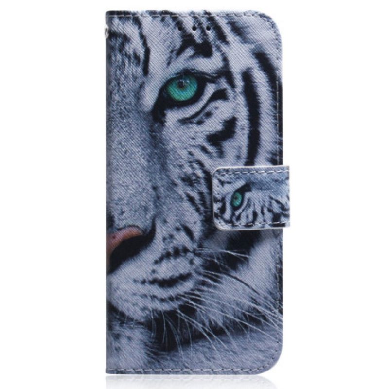 Custodia in pelle OnePlus Nord 2T 5G Tigre Bianca Strappy