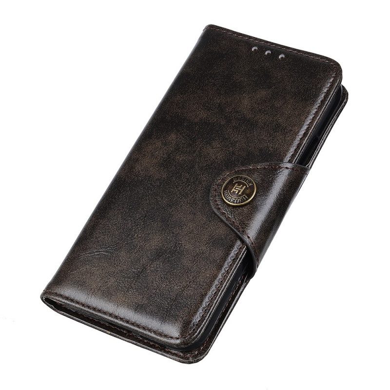 Folio Cover OnePlus Nord 2T 5G Bottone Vintage In Ecopelle