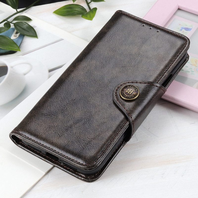 Folio Cover OnePlus Nord 2T 5G Bottone Vintage In Ecopelle