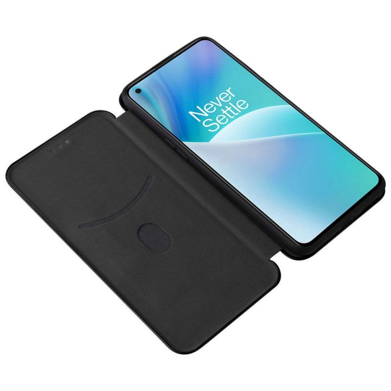 Folio Cover OnePlus Nord 2T 5G Custodia in pelle Anello In Fibra Di Carbonio