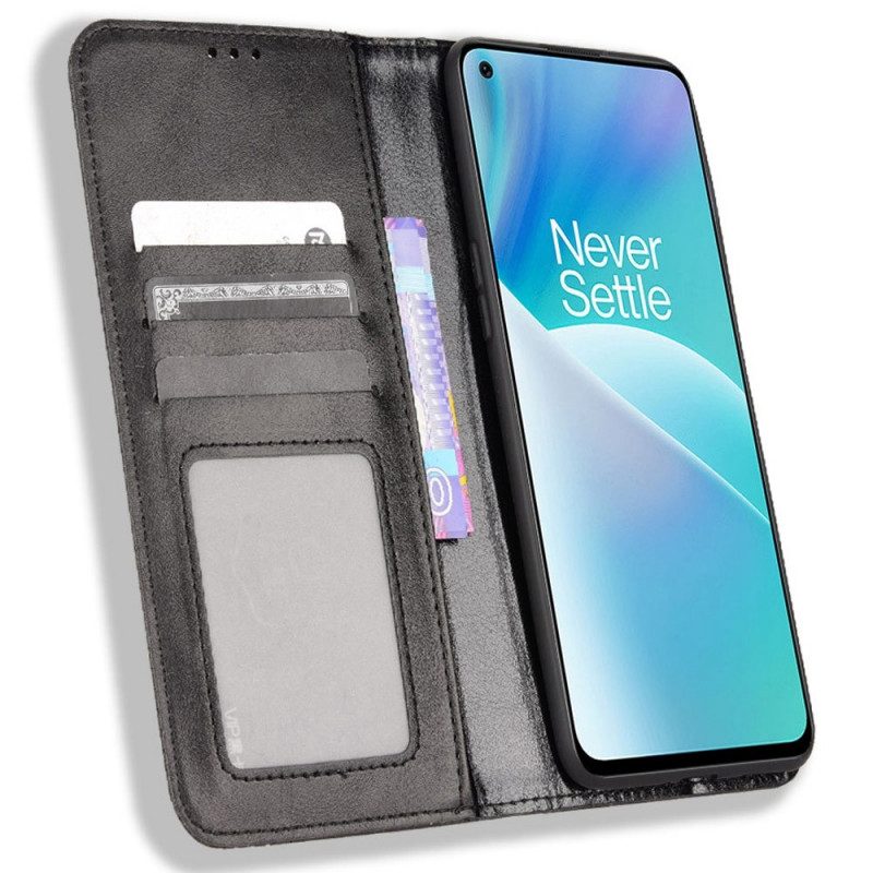 Folio Cover OnePlus Nord 2T 5G Custodia in pelle Stile Stilizzato In Pelle