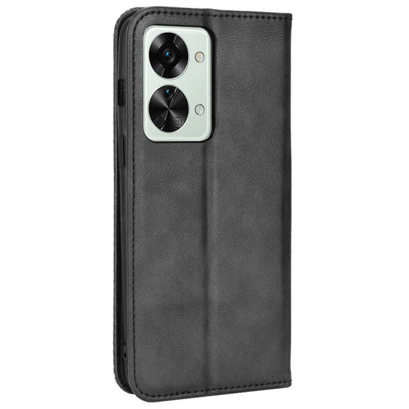 Folio Cover OnePlus Nord 2T 5G Custodia in pelle Stile Stilizzato In Pelle