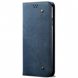 Folio Cover OnePlus Nord 2T 5G Custodia in pelle Tessuto Denim