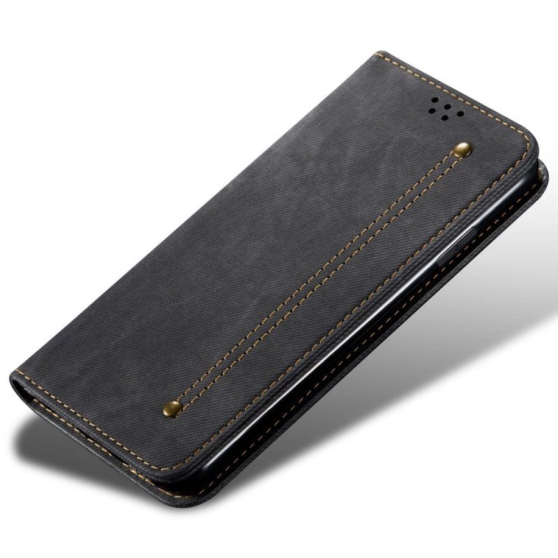 Folio Cover OnePlus Nord 2T 5G Custodia in pelle Tessuto Denim