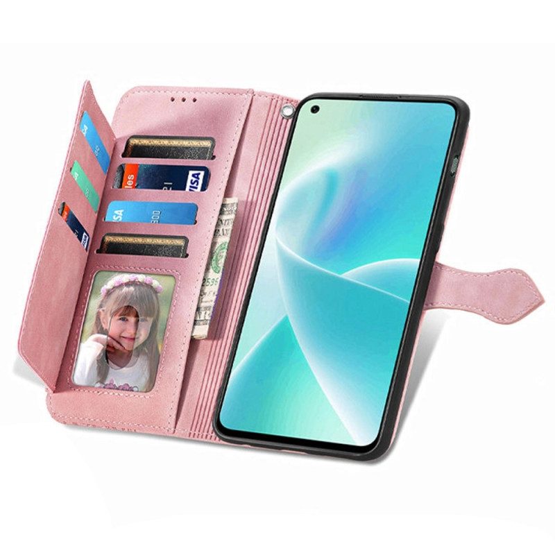 Folio Cover OnePlus Nord 2T 5G Portacarte E Portamonete Con Cordino