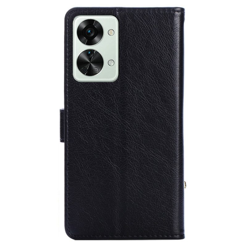 Folio Cover OnePlus Nord 2T 5G Portamonete Frontale E Cordino