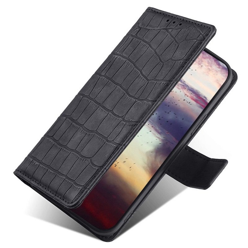 Folio Cover OnePlus Nord 2T 5G Stile Pelle Di Coccodrillo