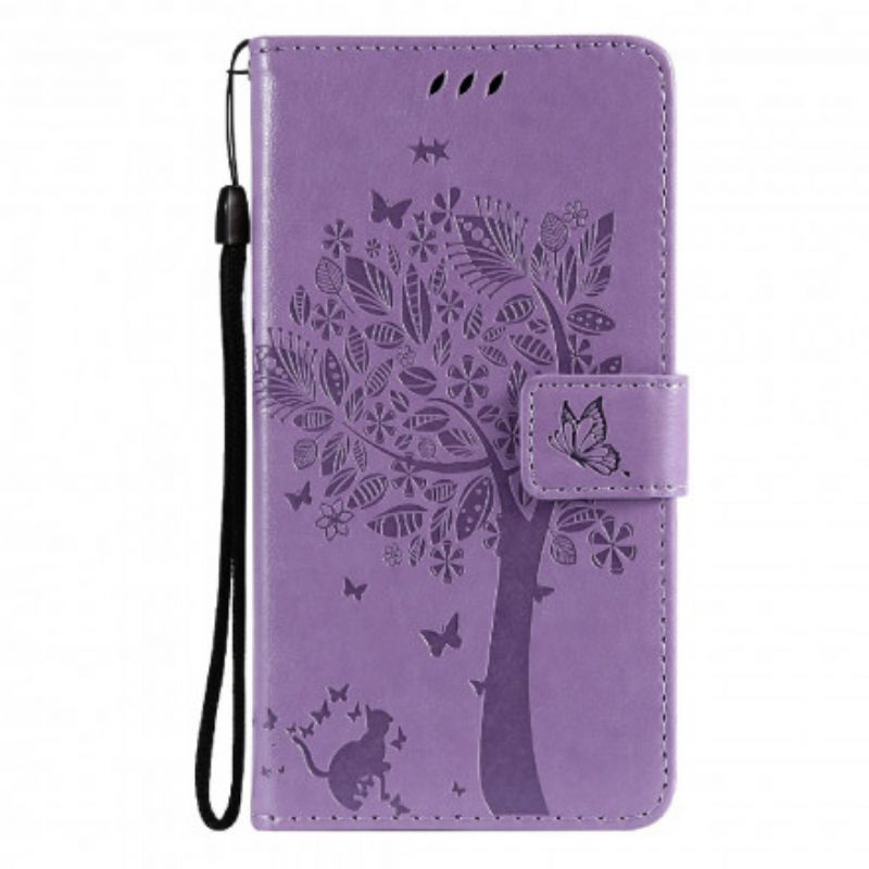 Folio Cover Realme C21 Albero E Gatto Strappy