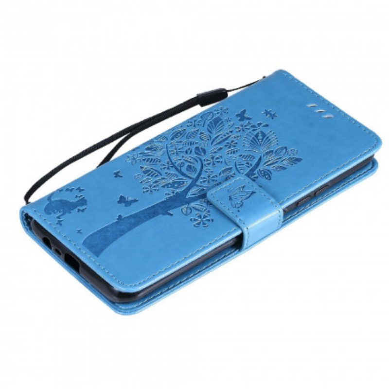 Folio Cover Realme C21 Albero E Gatto Strappy