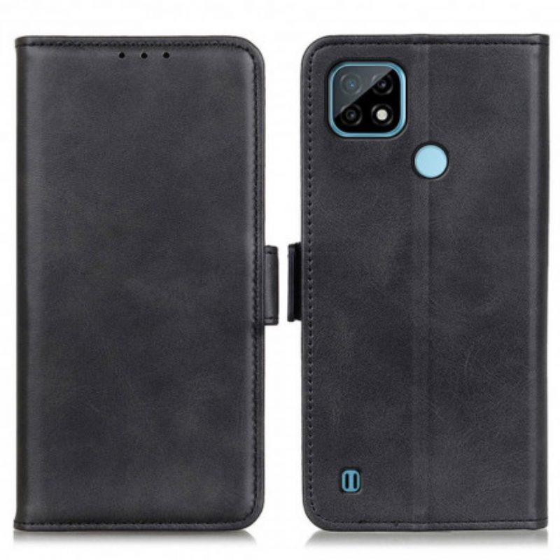 Folio Cover Realme C21 Custodia in pelle Doppio Lembo