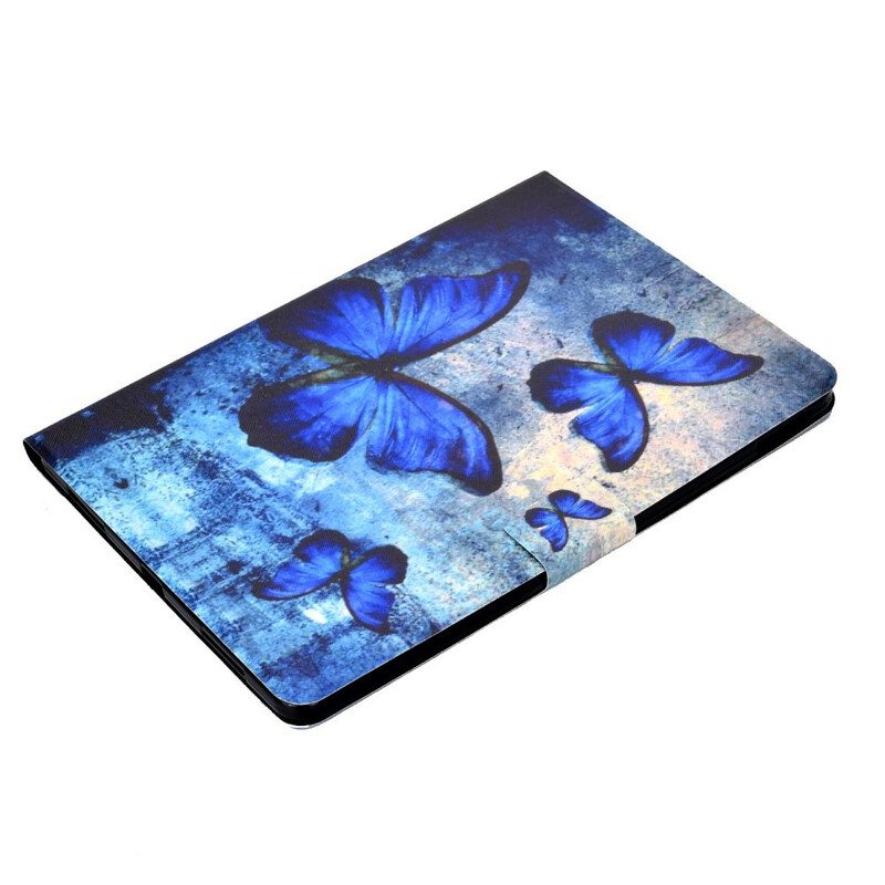 Custodia in pelle iPad Pro 11" (2021) Farfalle Blu