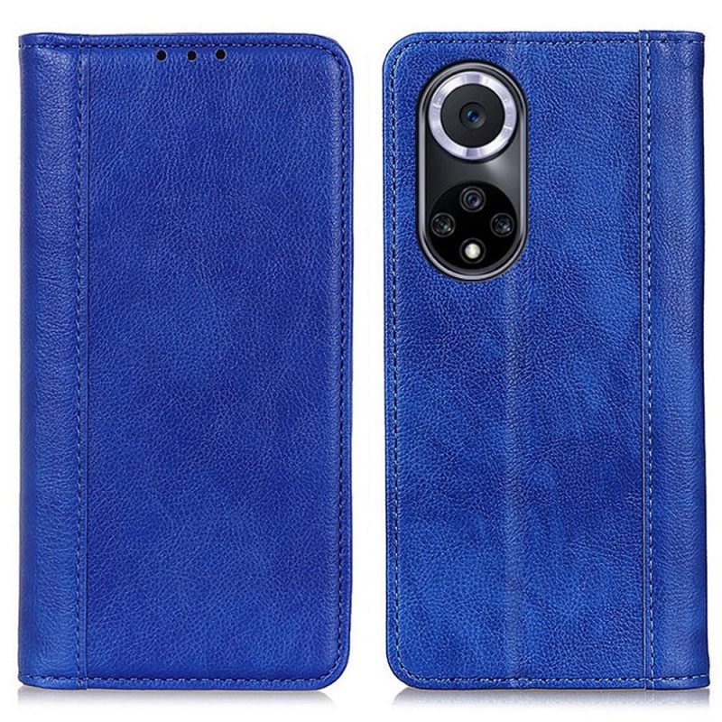 Folio Cover Honor 50 Custodia in pelle Eleganza Split Litchi Leather