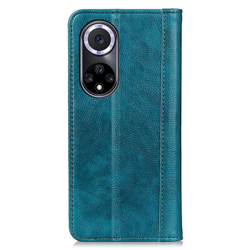 Folio Cover Honor 50 Custodia in pelle Eleganza Split Litchi Leather