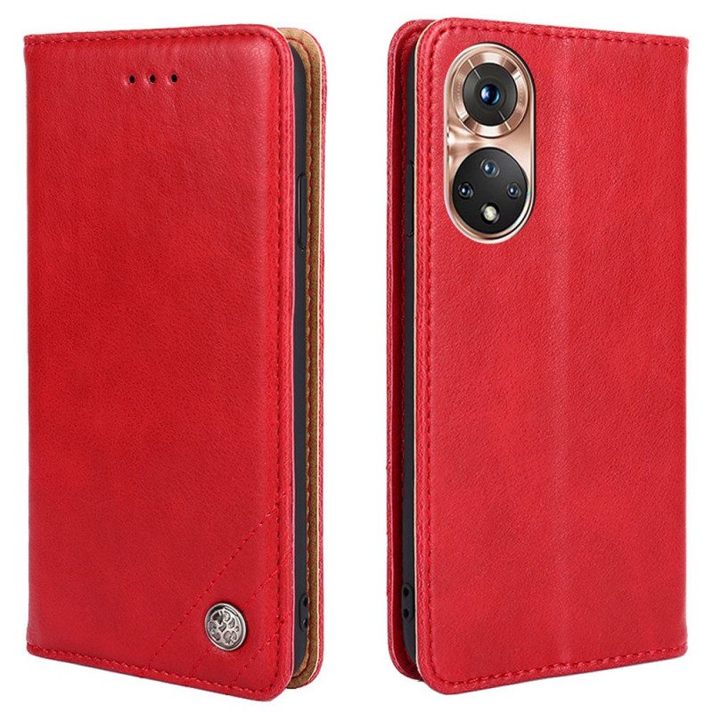 Folio Cover Honor 50 Custodia in pelle Rivetto In Pelle Stile