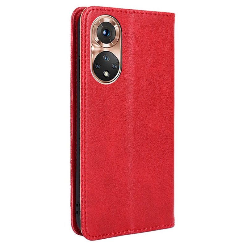 Folio Cover Honor 50 Custodia in pelle Rivetto In Pelle Stile