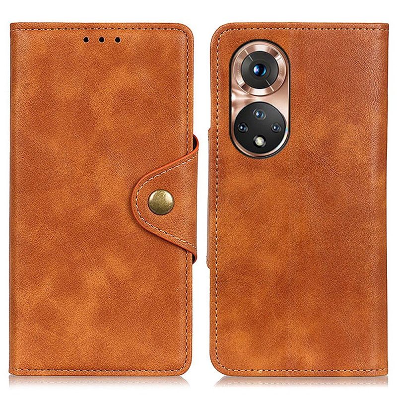 Folio Cover Honor 50 Ecopelle Vintage E Bottone