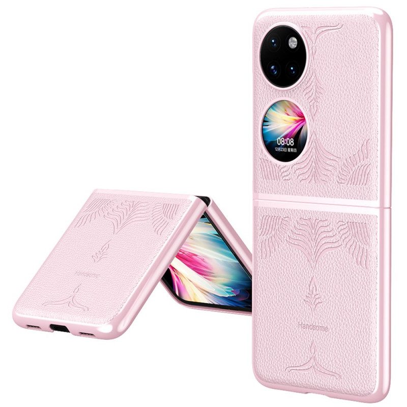 Cover Huawei P50 Pocket Ecopelle Floreale Retrò