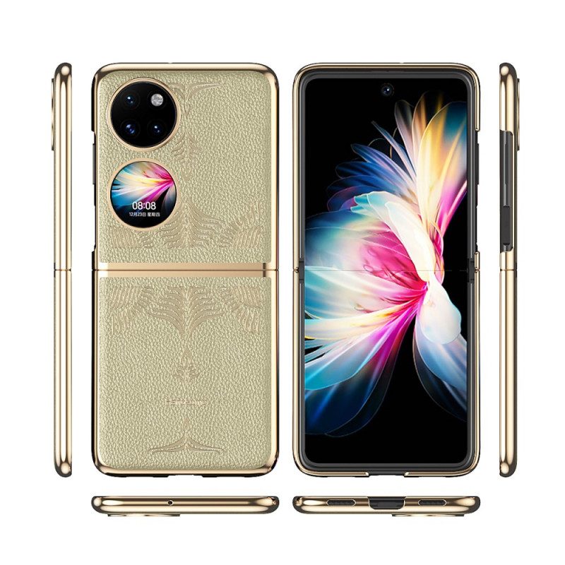 Cover Huawei P50 Pocket Ecopelle Floreale Retrò