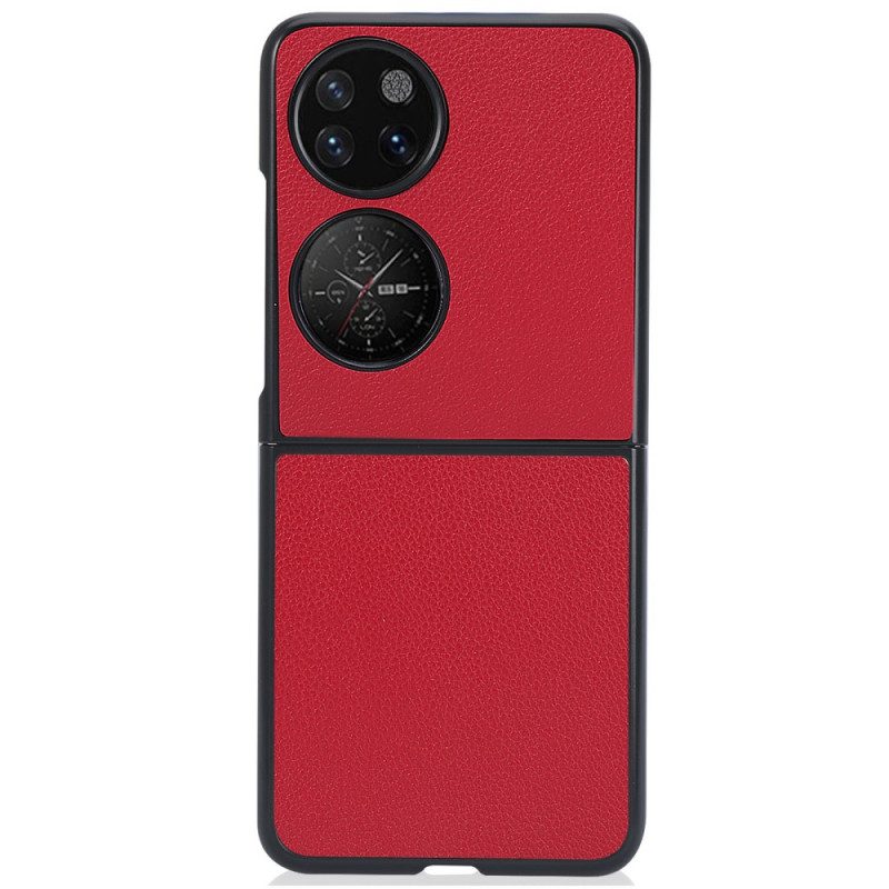 Cover Huawei P50 Pocket Effetto Pelle Litchi