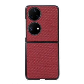 Cover Huawei P50 Pocket Fibra Di Carbonio Testurizzata