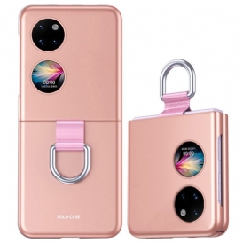 Cover Huawei P50 Pocket Skin-touch Con Anello