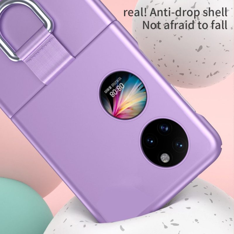 Cover Huawei P50 Pocket Skin-touch Con Anello