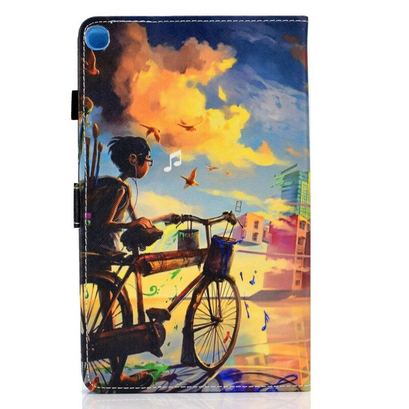 Custodia in pelle Samsung Galaxy Tab S6 Lite Bicicletta Arte