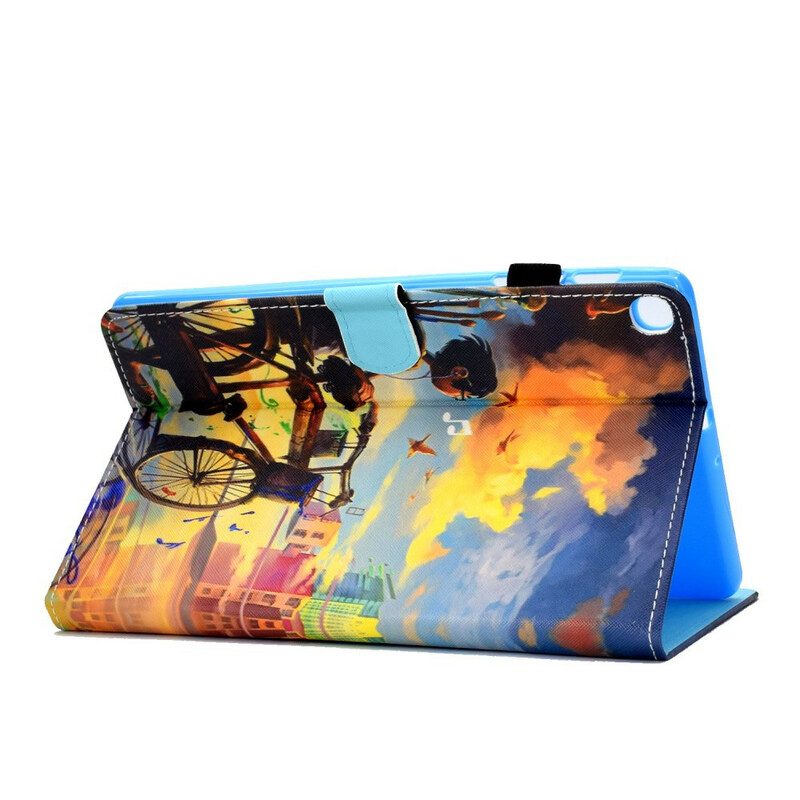 Custodia in pelle Samsung Galaxy Tab S6 Lite Bicicletta Arte