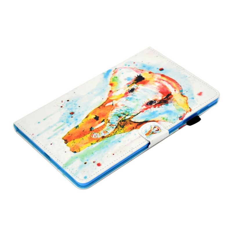 Custodia in pelle Samsung Galaxy Tab S6 Lite Elefante Dell'acquerello