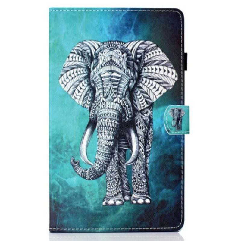 Custodia in pelle Samsung Galaxy Tab S6 Lite Elefante Tribale