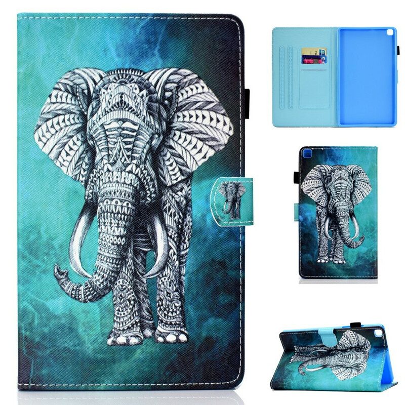 Custodia in pelle Samsung Galaxy Tab S6 Lite Elefante Tribale