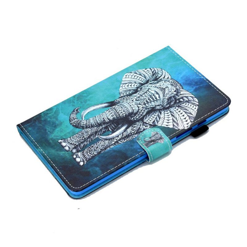 Custodia in pelle Samsung Galaxy Tab S6 Lite Elefante Tribale