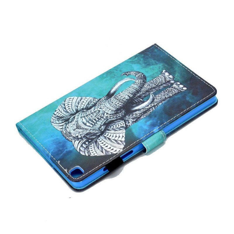 Custodia in pelle Samsung Galaxy Tab S6 Lite Elefante Tribale