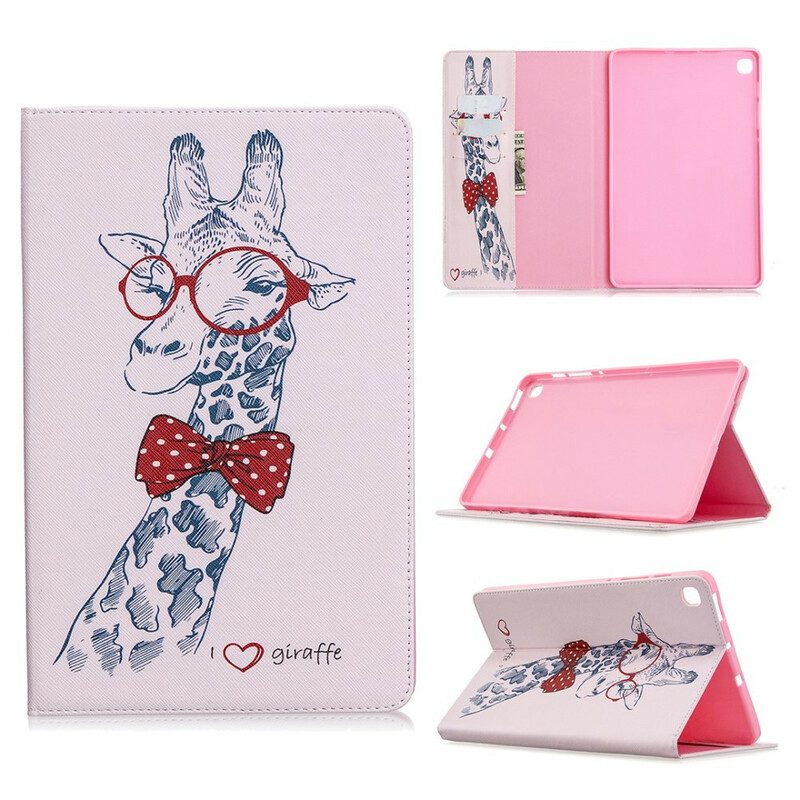 Custodia in pelle Samsung Galaxy Tab S6 Lite Giraffa Intelligente