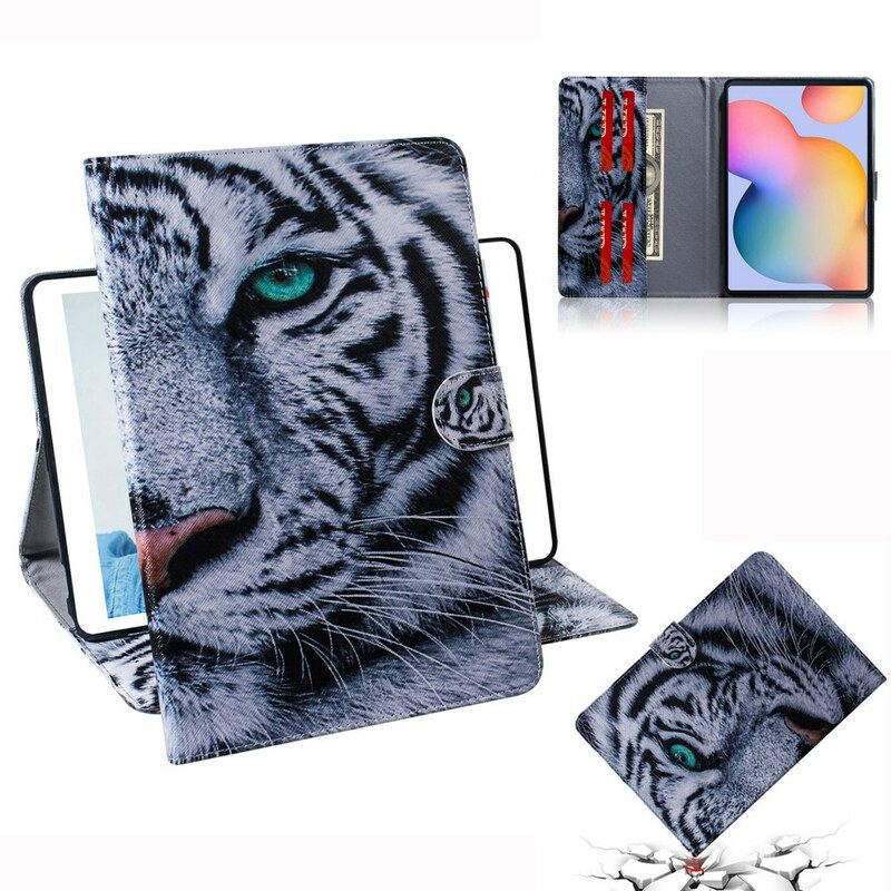 Custodia in pelle Samsung Galaxy Tab S6 Lite Testa Di Tigre