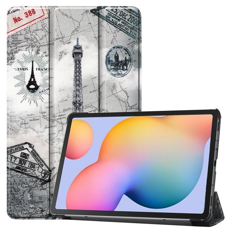 Custodia Samsung Galaxy Tab S6 Lite Retrò Torre Eiffel