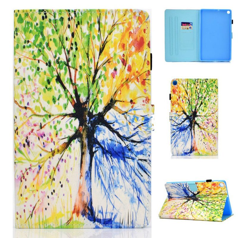 Folio Cover Samsung Galaxy Tab S6 Lite Albero Dell'acquerello